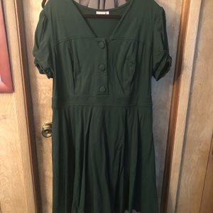 Forest green cotton dress